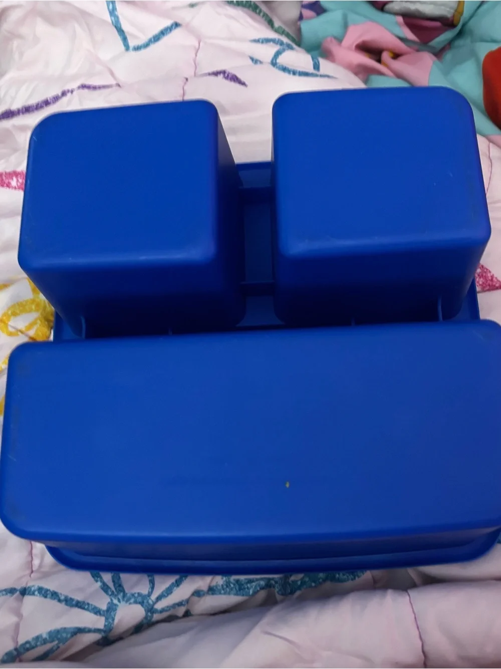 Blue & Pink Plastic Stackable Organizer Caddies